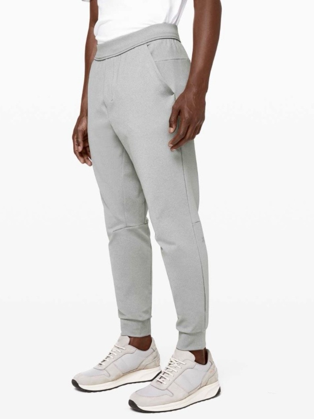 Lululemon Intent Jogger Size L Heathered Light Grey Luon Stretch Lounge $128